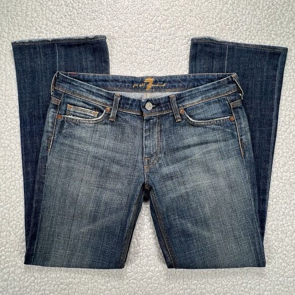 7 For All Mankind Bootcut Jeans Women’s 28 (Actual 31x29) USA Made Western Boho - Picture 1 of 13